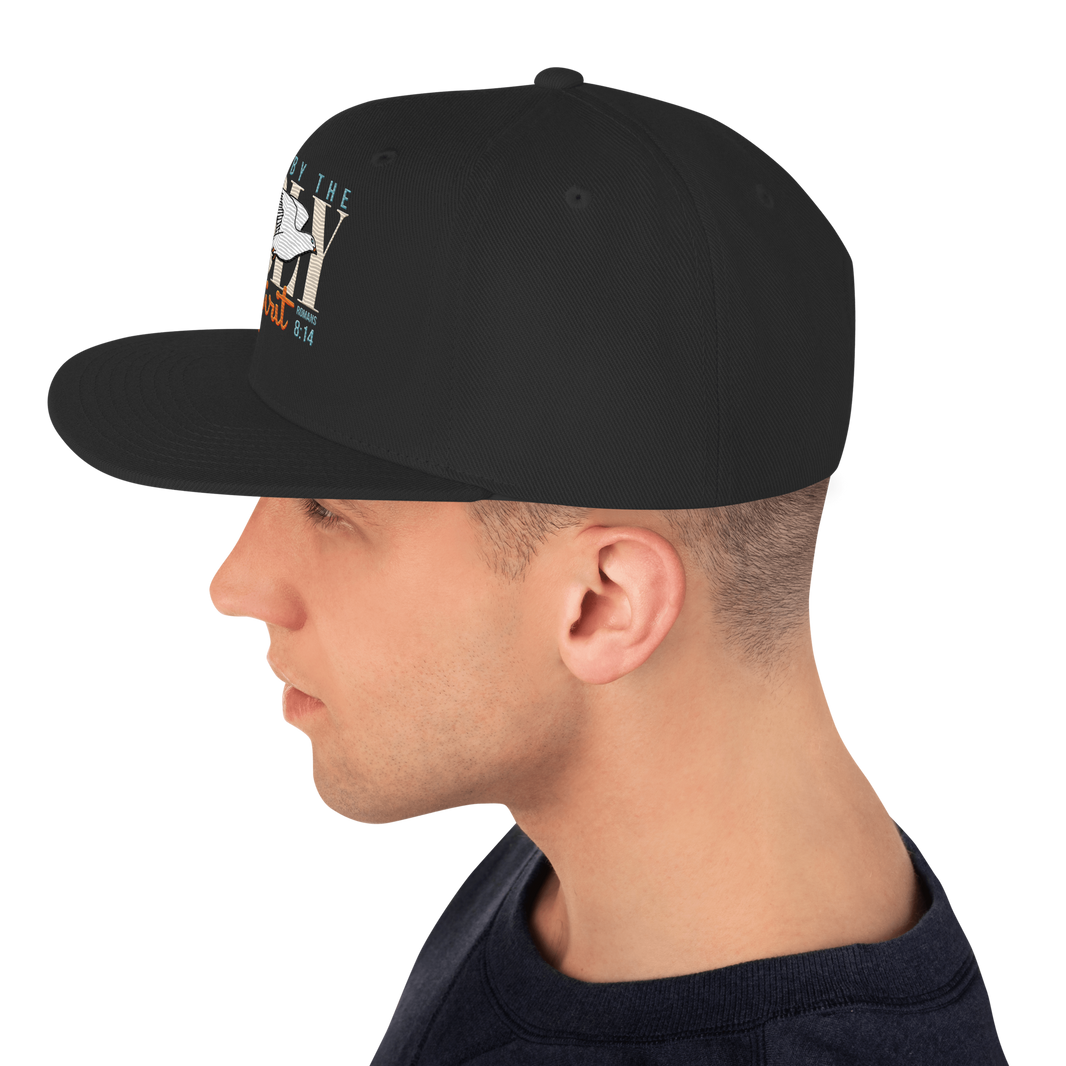 Justified In Christ Led by the Holy Spirit Black Embroidered Cap | Galatians 5:18 Christian Cap
