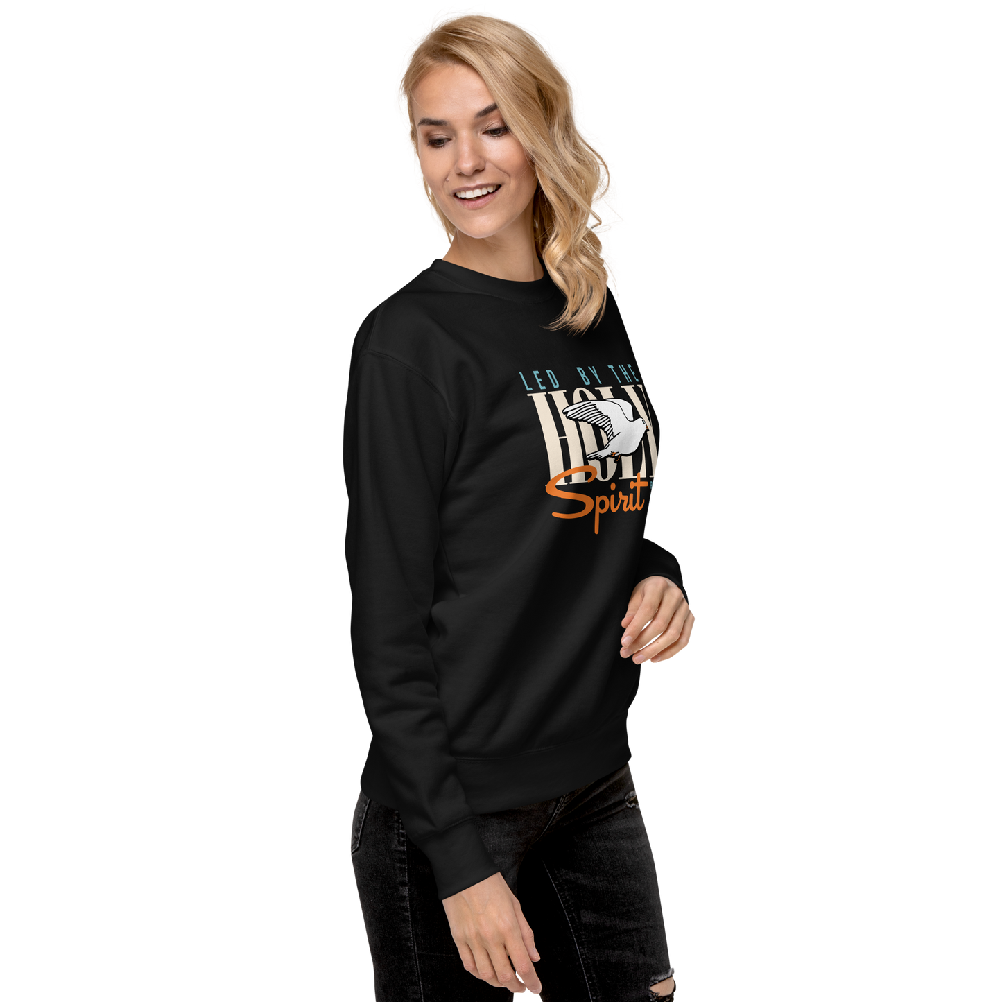 Justified In Christ Led by the Holy Spirit Crewneck Sweatshirt | Galatians 5:18 Christian Apparel