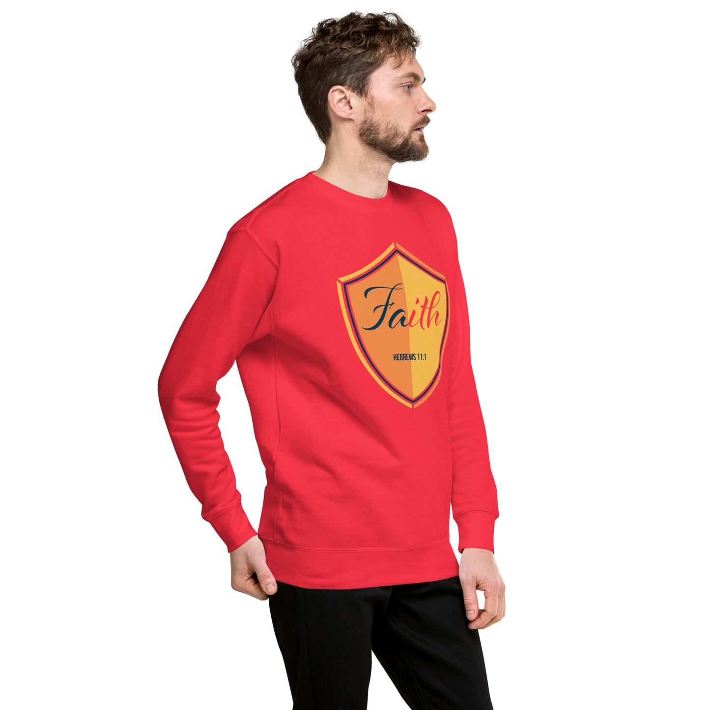 Justified In Christ Faith Crewneck Sweatshirt | Hebrews 11:1 Christian Apparel