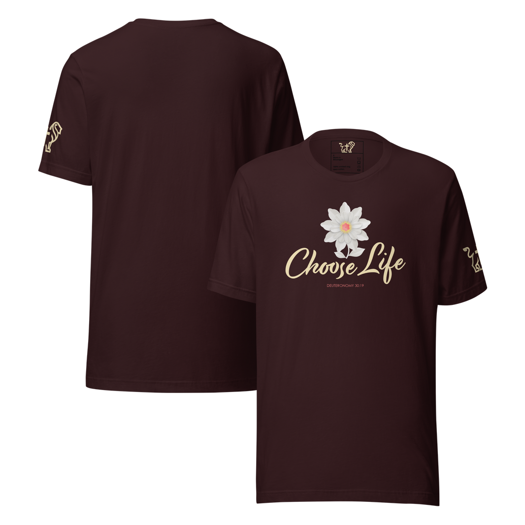 Justified In Christ Choose Life T-Shirt | Deuteronomy 30:19 Christian Tee