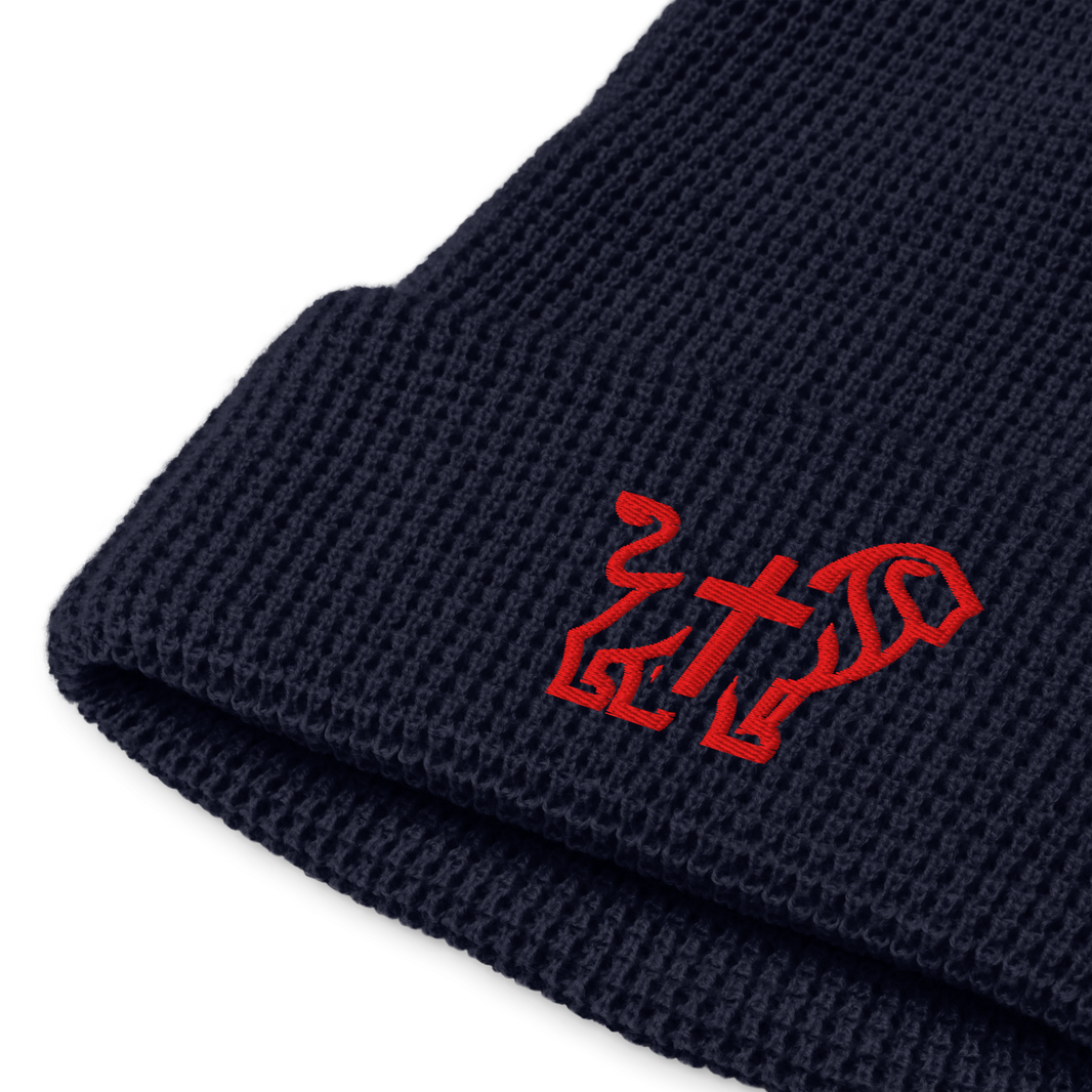 Justified In Christ Embroidered Beanie Navy Ii | JIC Christian Winter Hat