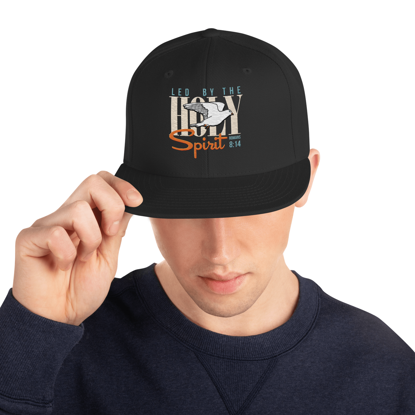 Justified In Christ Led by the Holy Spirit Black Embroidered Cap | Galatians 5:18 Christian Cap