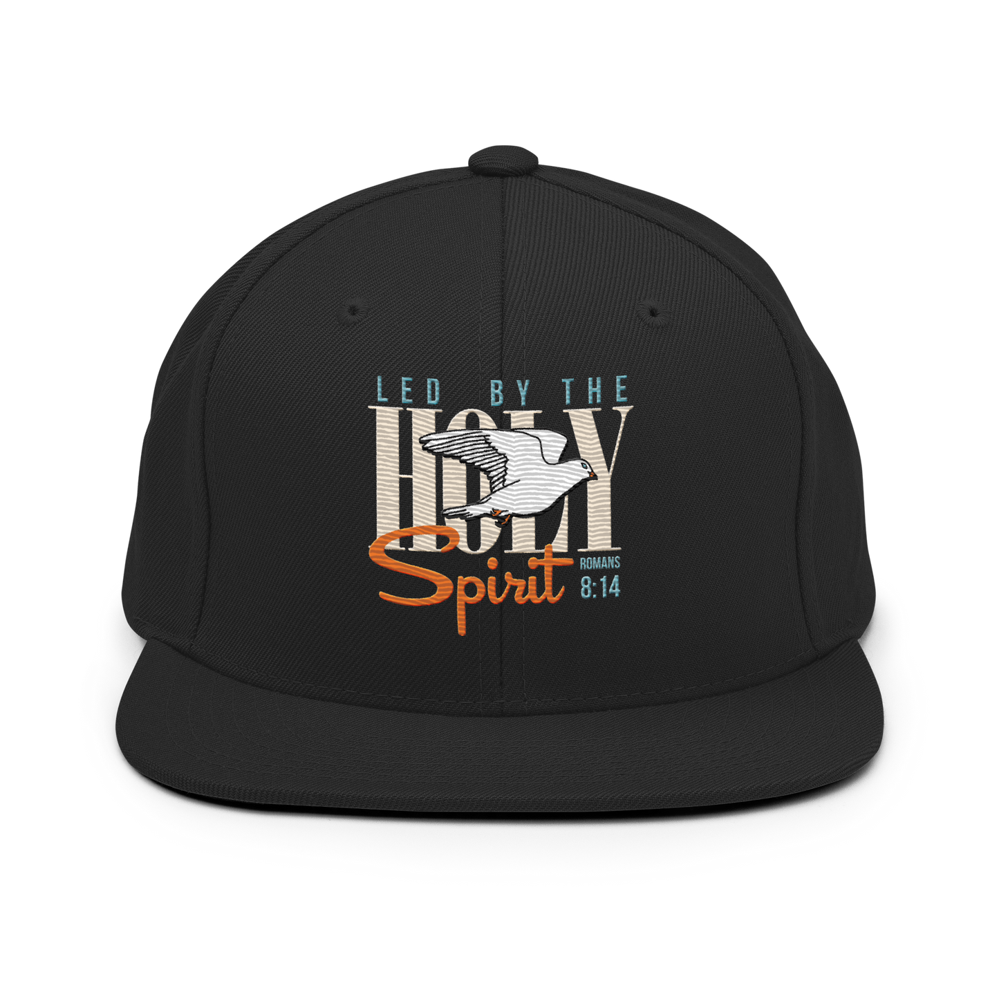 Justified In Christ Led by the Holy Spirit Black Embroidered Cap | Galatians 5:18 Christian Cap