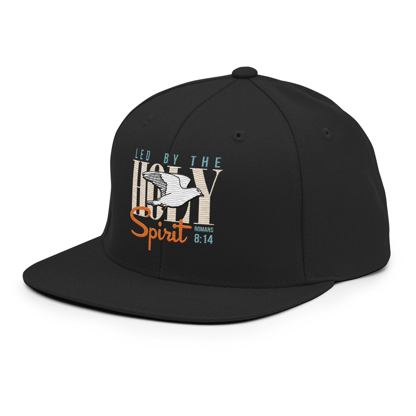 Justified In Christ Led by the Holy Spirit Black Embroidered Cap | Galatians 5:18 Christian Cap