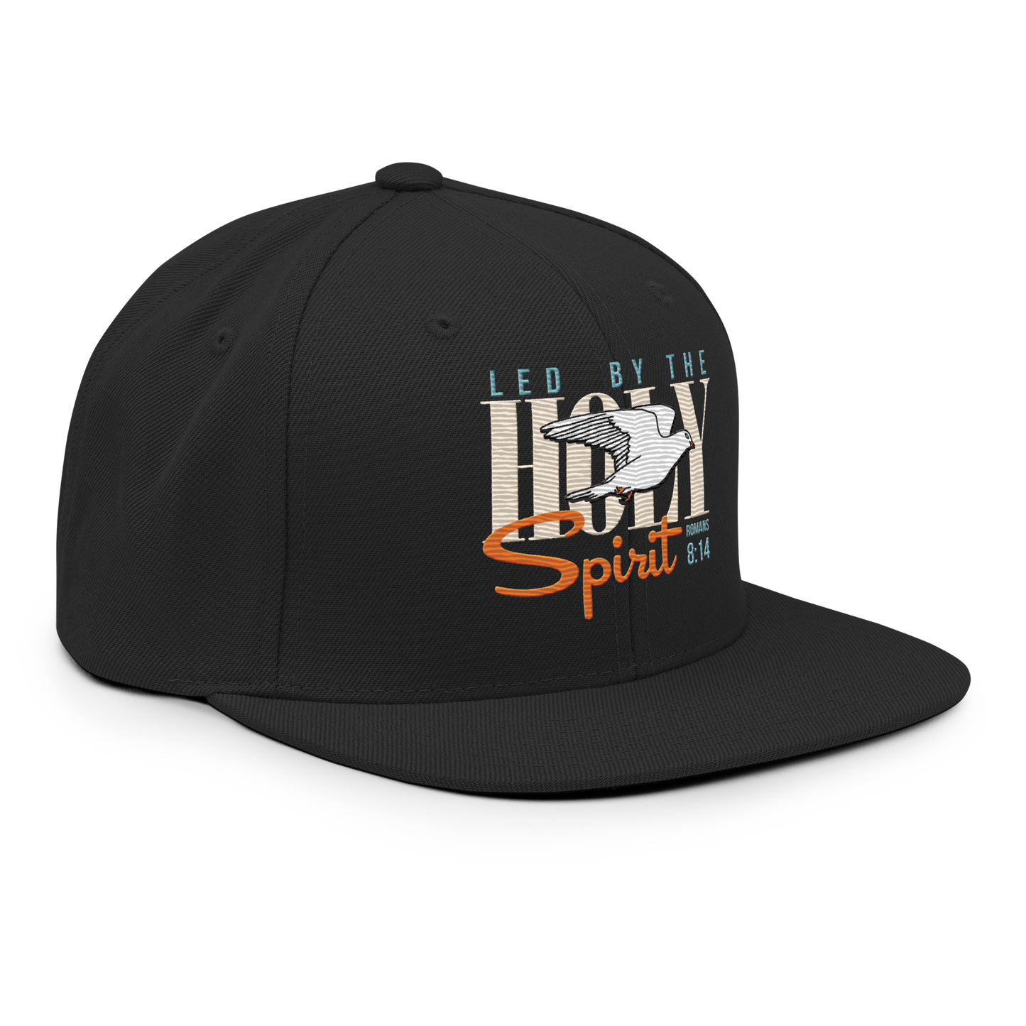 Justified In Christ Led by the Holy Spirit Black Embroidered Cap | Galatians 5:18 Christian Cap