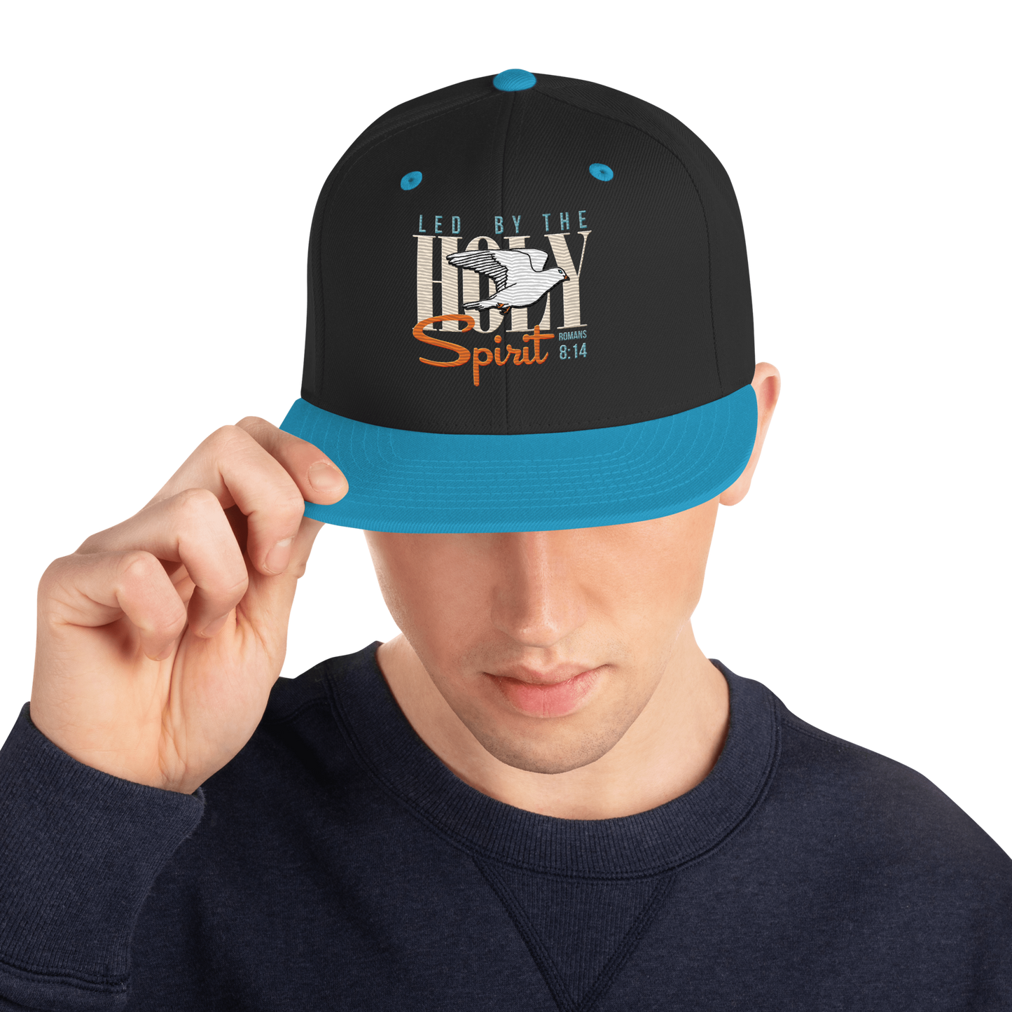 Justified In Christ Led by the Holy Spirit Black Embroidered Cap | Galatians 5:18 Christian Cap