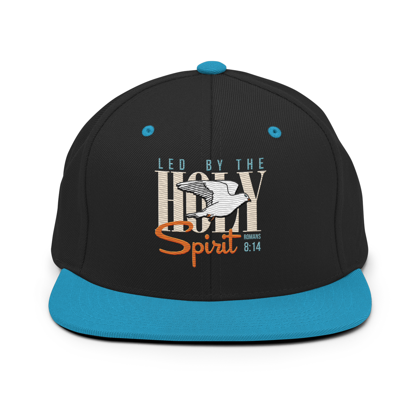 Justified In Christ Led by the Holy Spirit Black Embroidered Cap | Galatians 5:18 Christian Cap