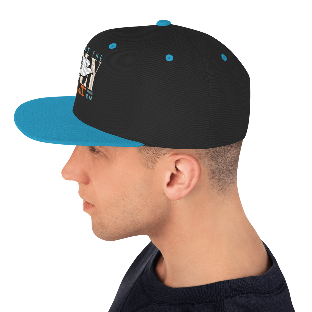 Justified In Christ Led by the Holy Spirit Black Embroidered Cap | Galatians 5:18 Christian Cap