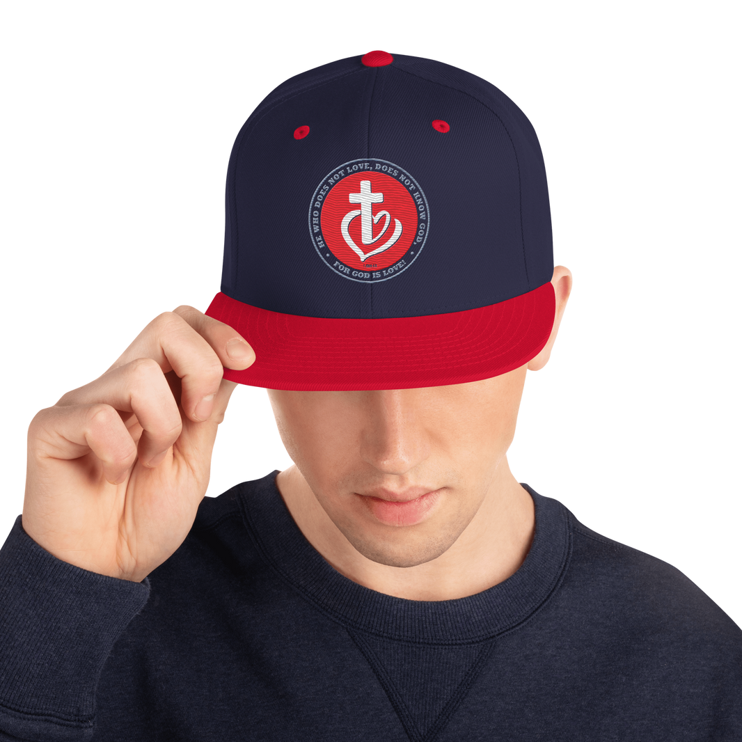 Justified In Christ God is Love Embroidered Cap | 1 John 4:8 Christian Cap