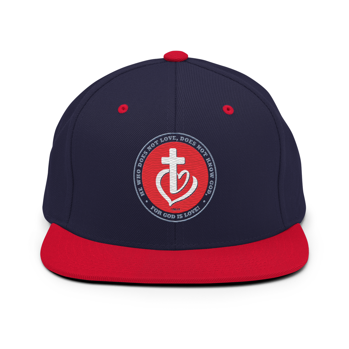 Justified In Christ God is Love Embroidered Cap | 1 John 4:8 Christian Cap