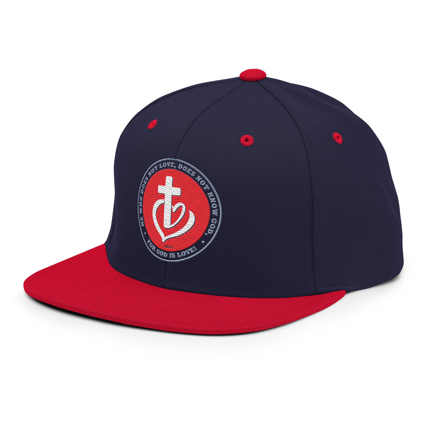 Justified In Christ God is Love Embroidered Cap | 1 John 4:8 Christian Cap
