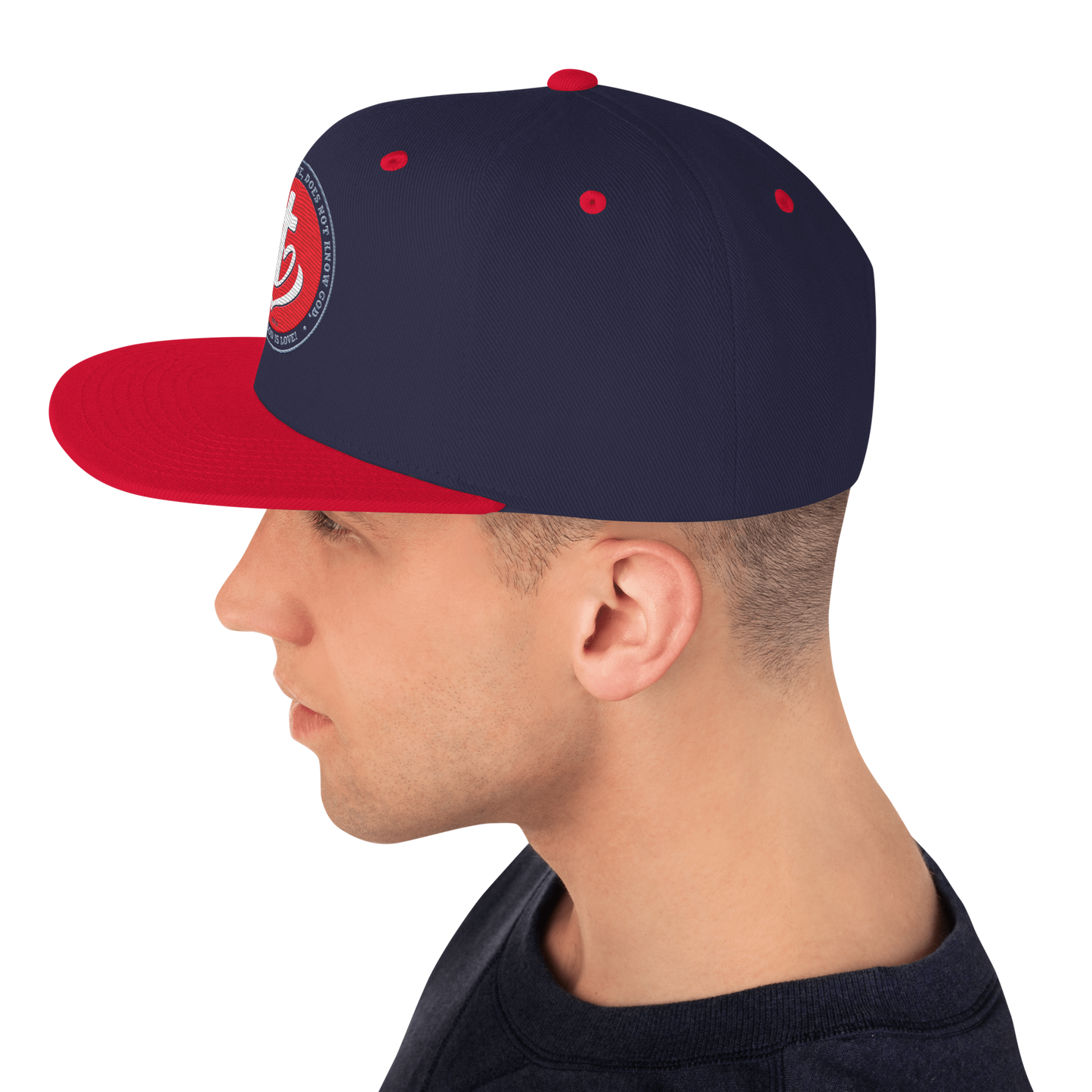 Justified In Christ God is Love Embroidered Cap | 1 John 4:8 Christian Cap