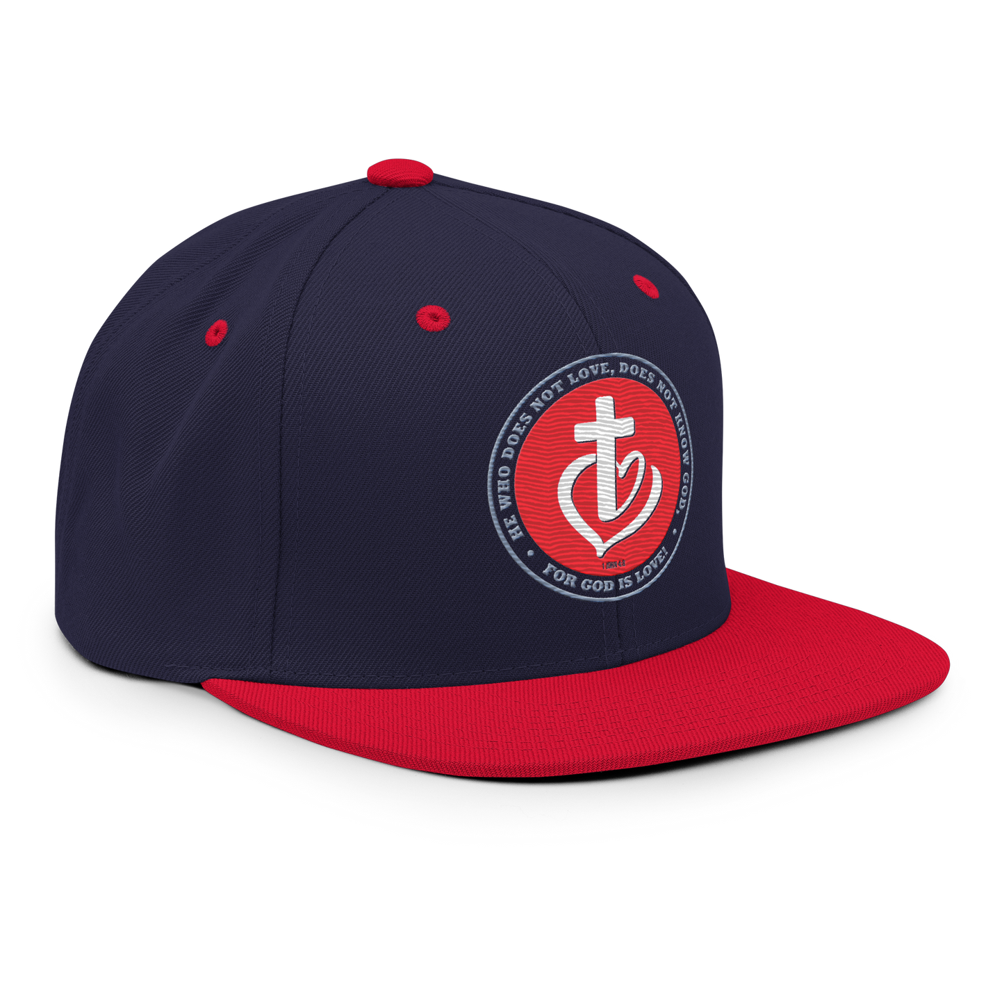 Justified In Christ God is Love Embroidered Cap | 1 John 4:8 Christian Cap