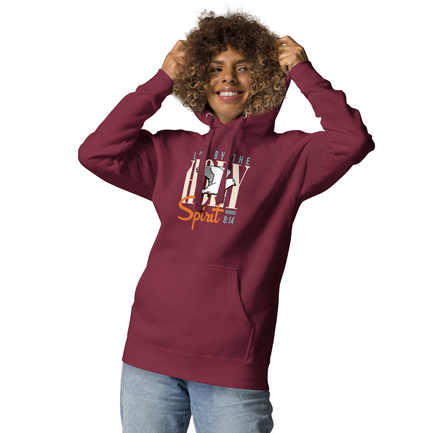Justified In Christ Led by the Holy Spirit Maroon Hoodie | Galatians 5:18 Christian Hoodie