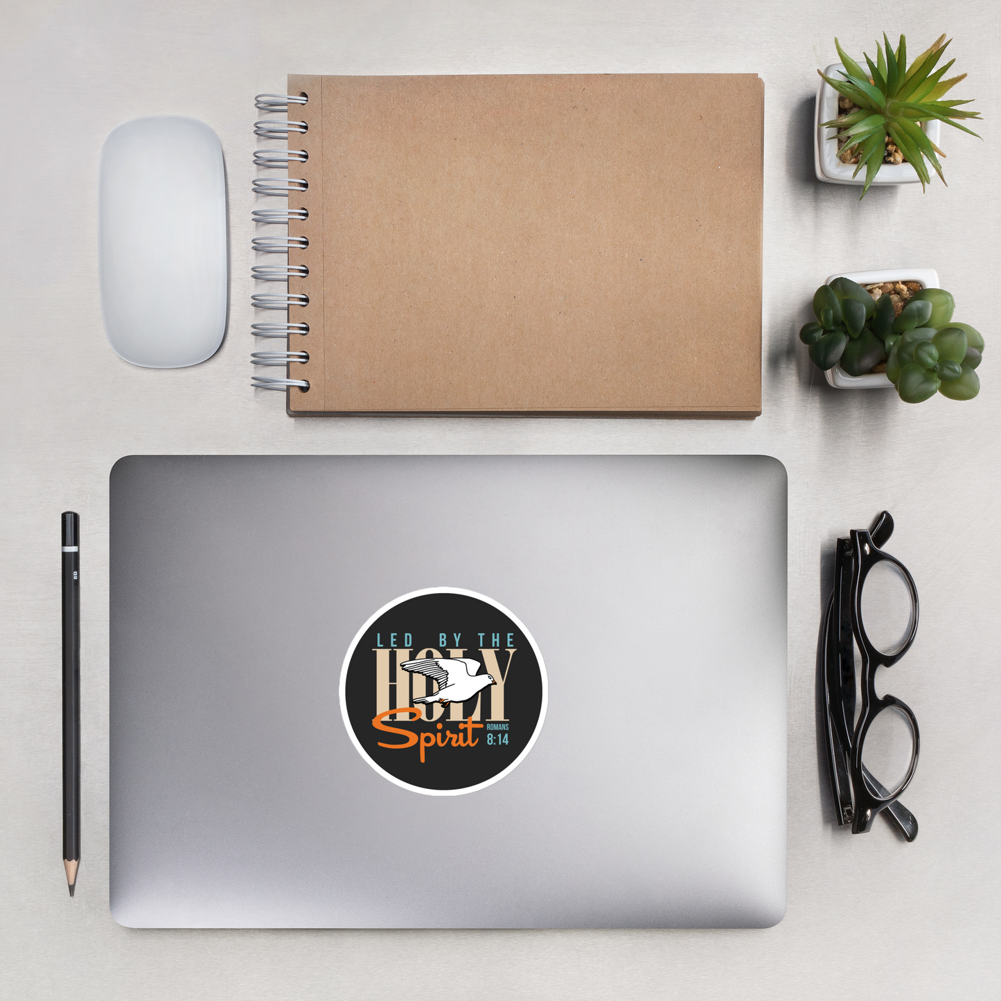 Justified In Christ Led by the Holy Spirit Sticker | Galatians 5:18 Christian Sticker