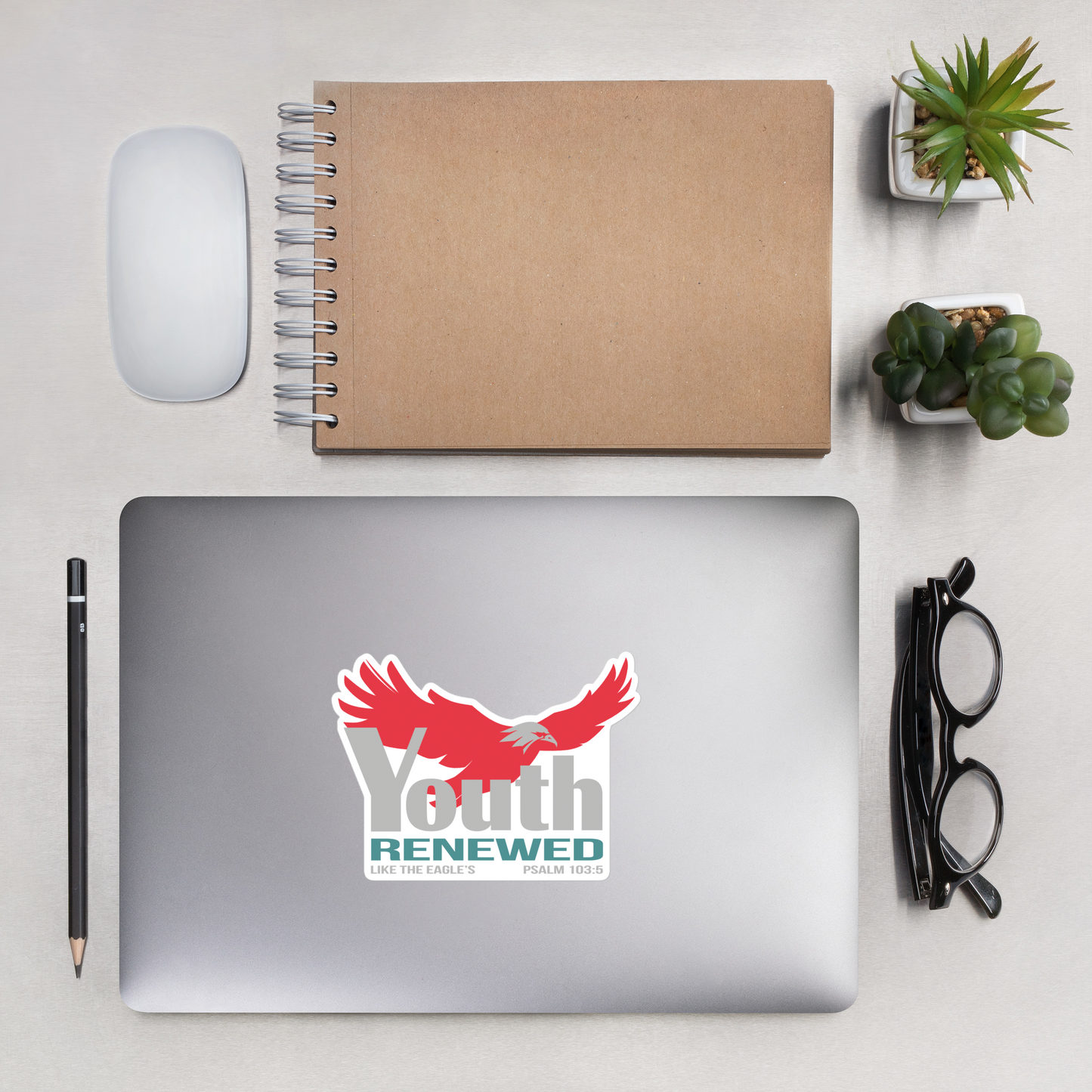 Justified In Christ Youth Renewed Sticker | Psalm 103:5 Christian Sticker