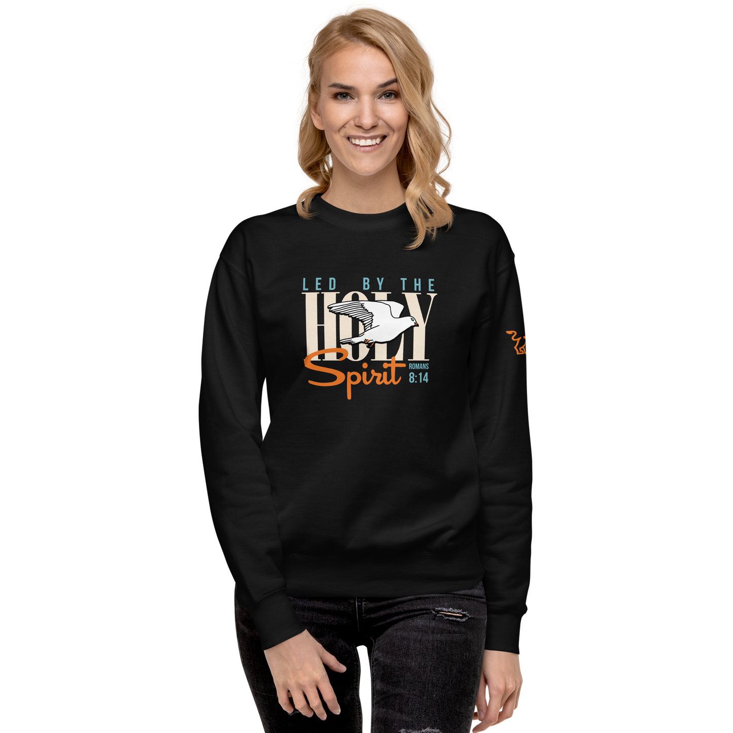 Justified In Christ Led by the Holy Spirit Crewneck Sweatshirt | Galatians 5:18 Christian Apparel