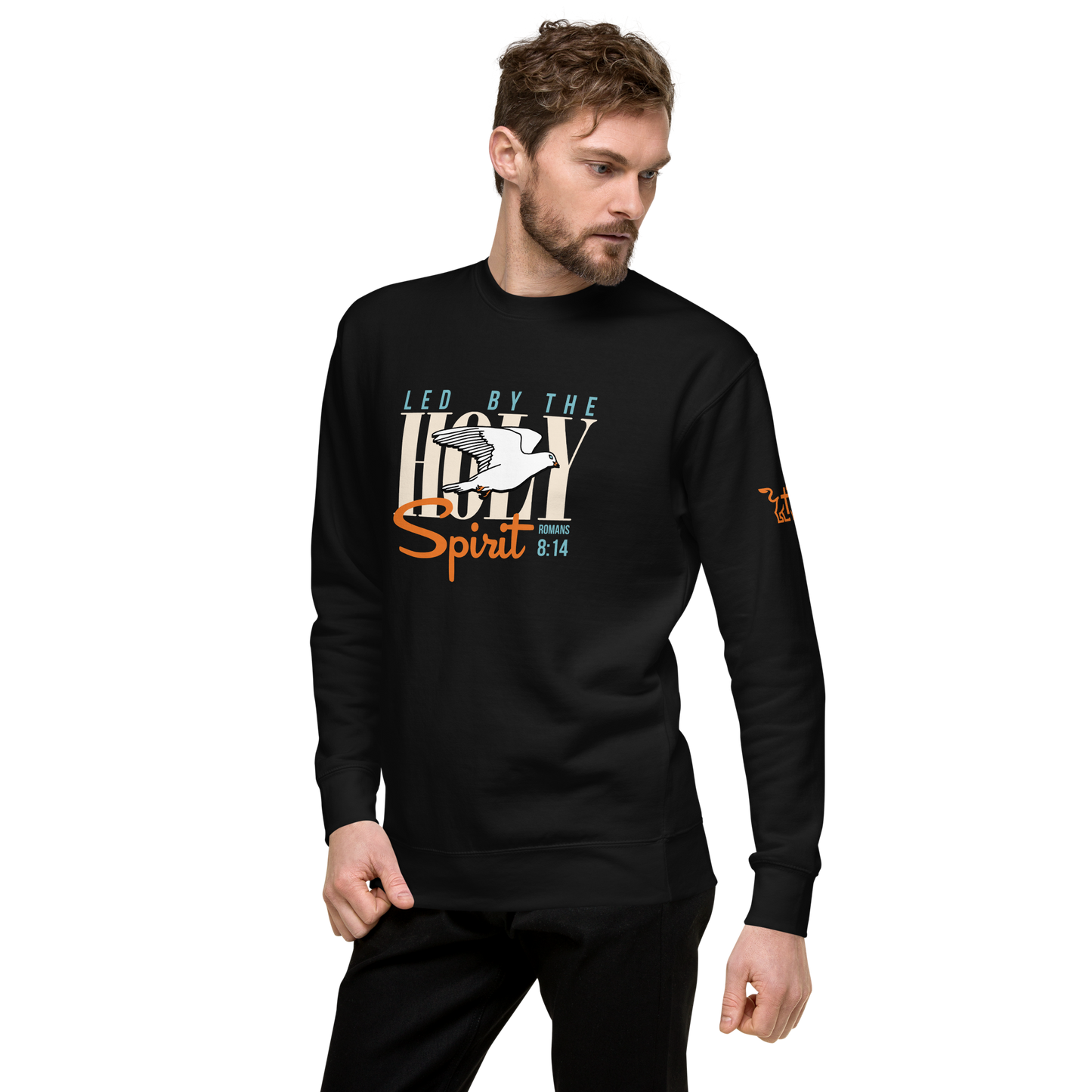 Justified In Christ Led by the Holy Spirit Crewneck Sweatshirt | Galatians 5:18 Christian Apparel
