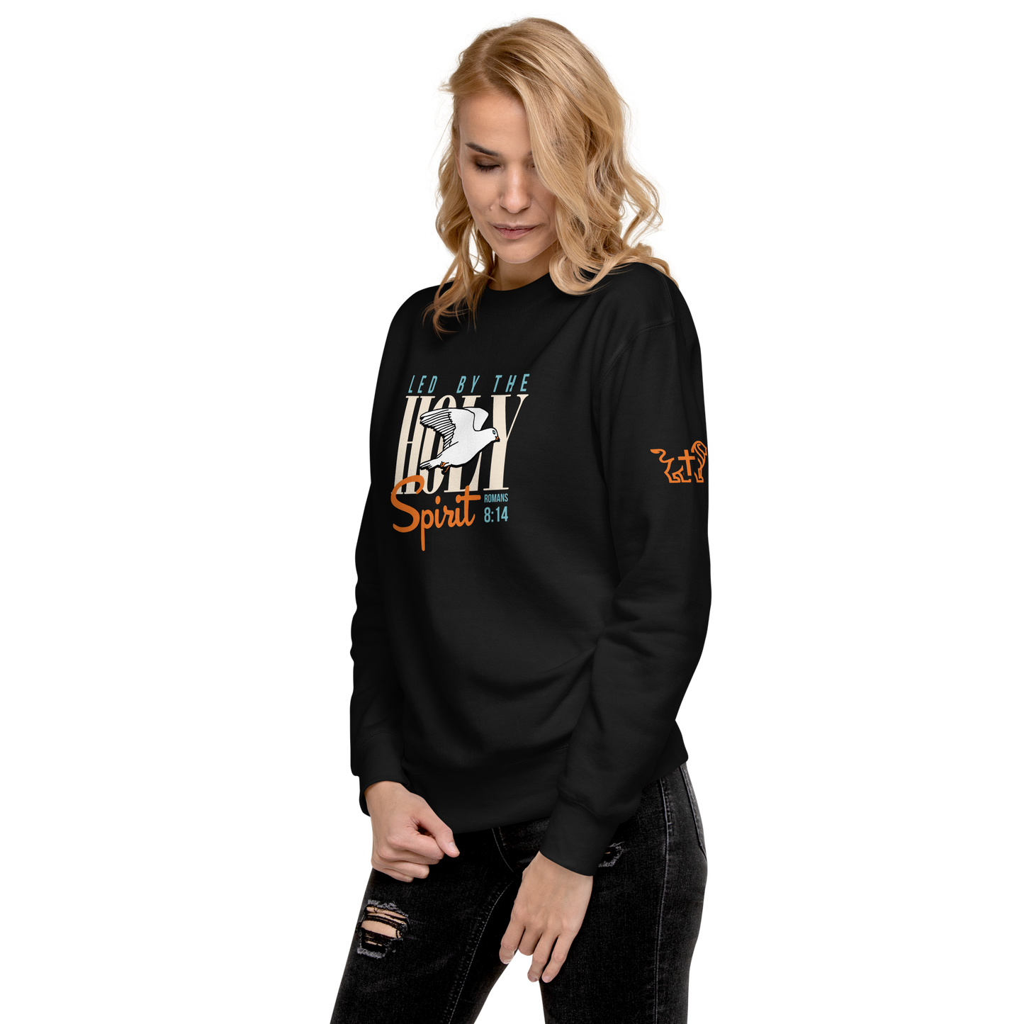 Justified In Christ Led by the Holy Spirit Crewneck Sweatshirt | Galatians 5:18 Christian Apparel