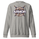 Justified In Christ Whole Armor of God Crewneck Sweatshirt | Ephesians 6:11 Christian Apparel