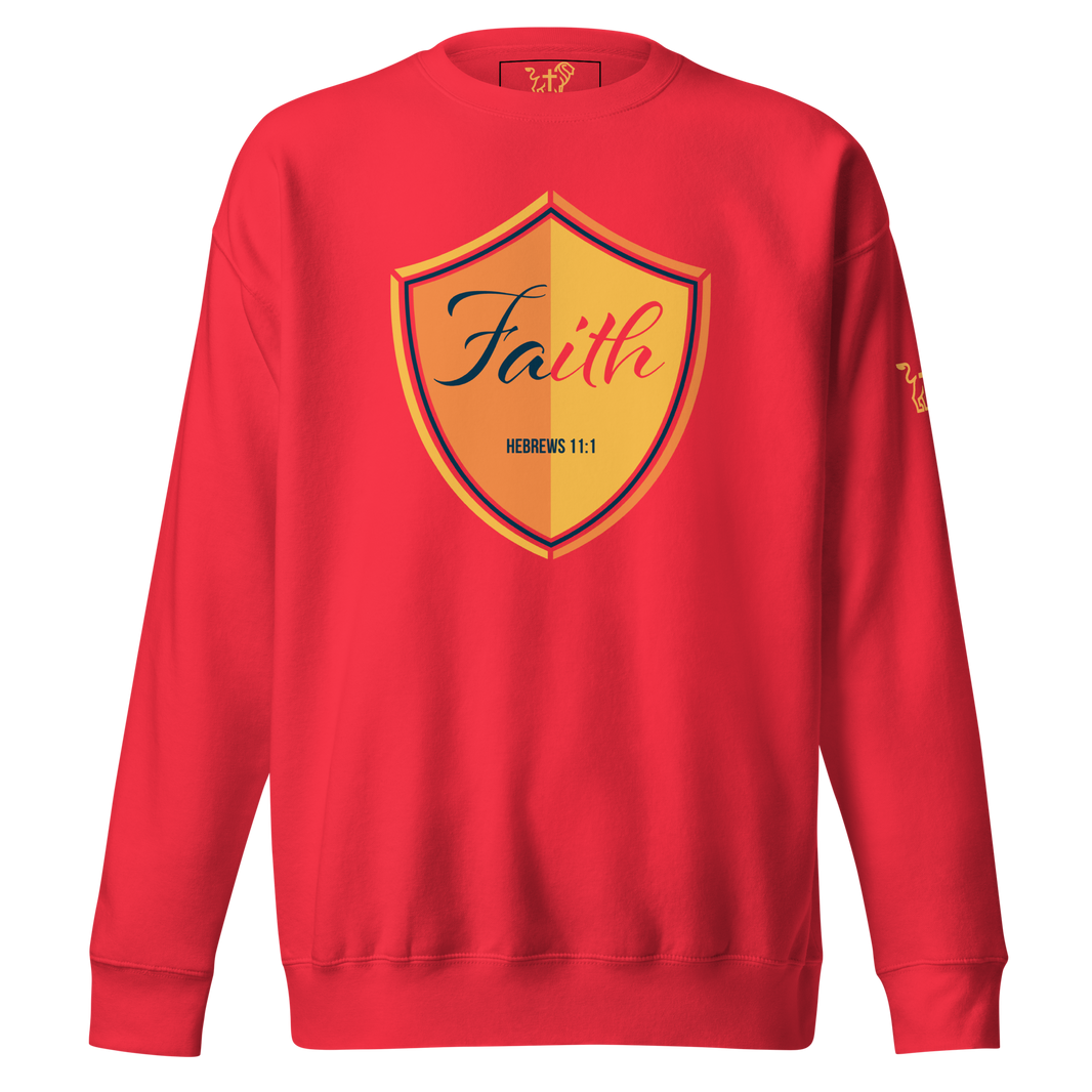 Justified In Christ Faith Crewneck Sweatshirt | Hebrews 11:1 Christian Apparel