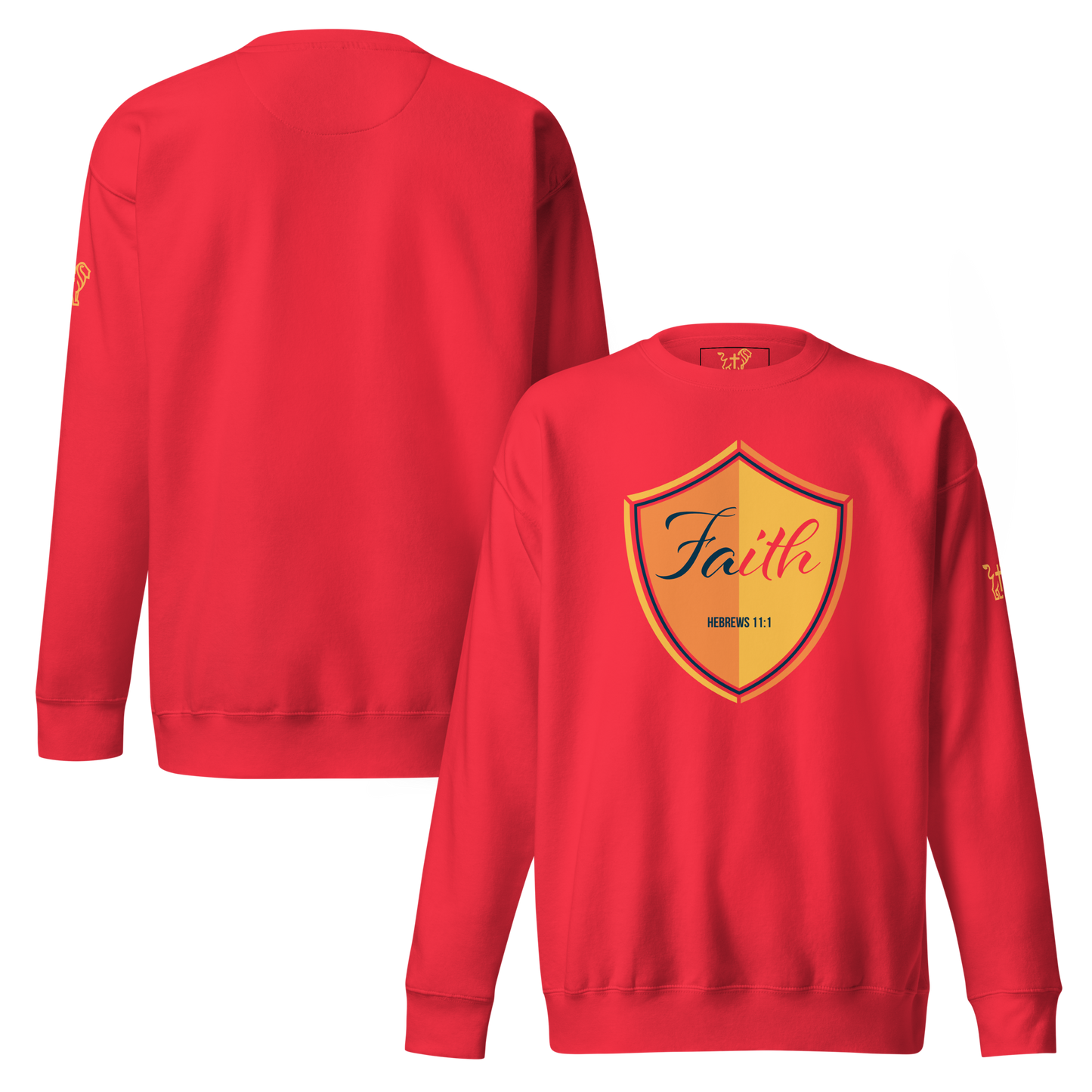 Justified In Christ Faith Crewneck Sweatshirt | Hebrews 11:1 Christian Apparel