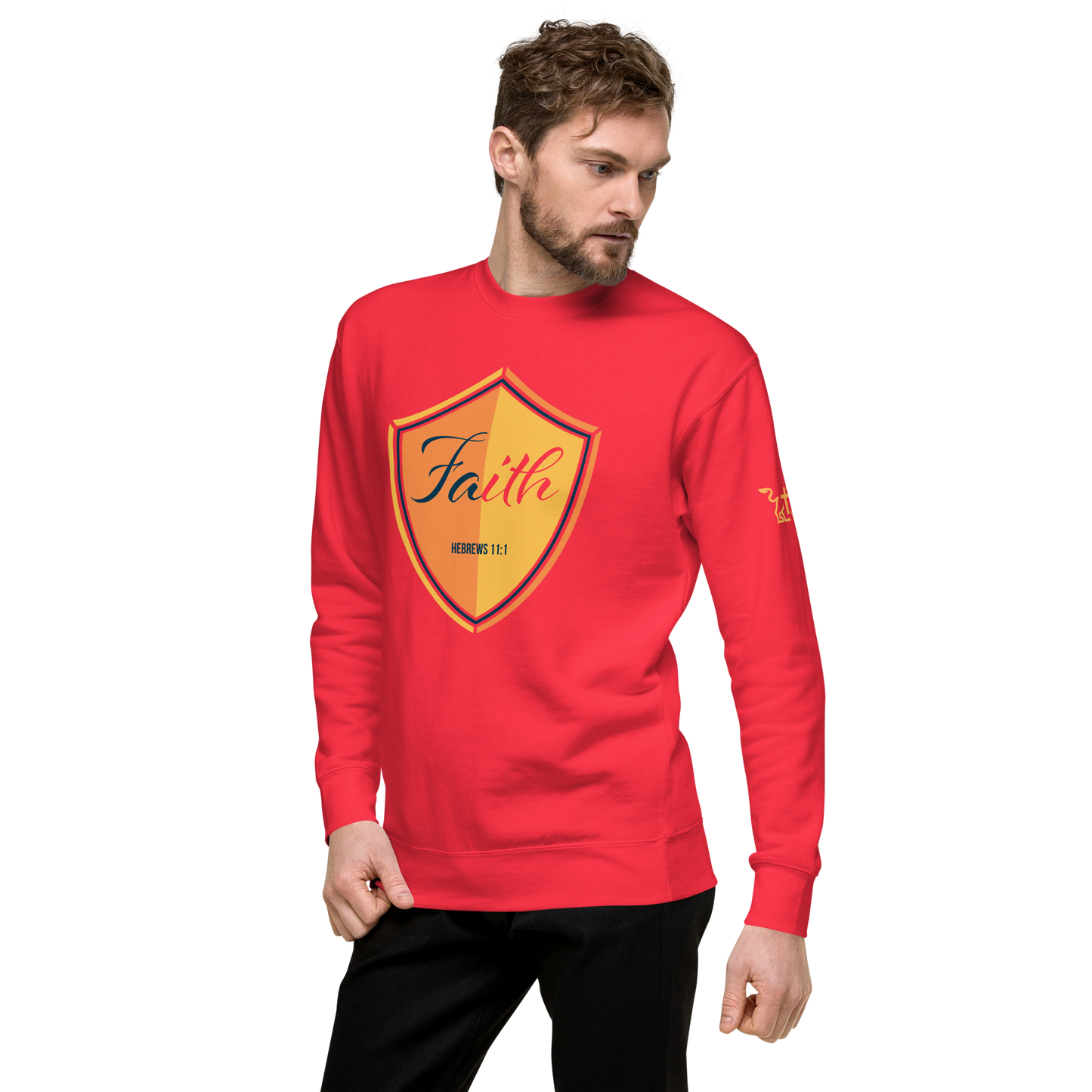Justified In Christ Faith Crewneck Sweatshirt | Hebrews 11:1 Christian Apparel