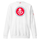 Justified In Christ God is Love White Crewneck Sweatshirt | 1 John 4:8 Christian Apparel
