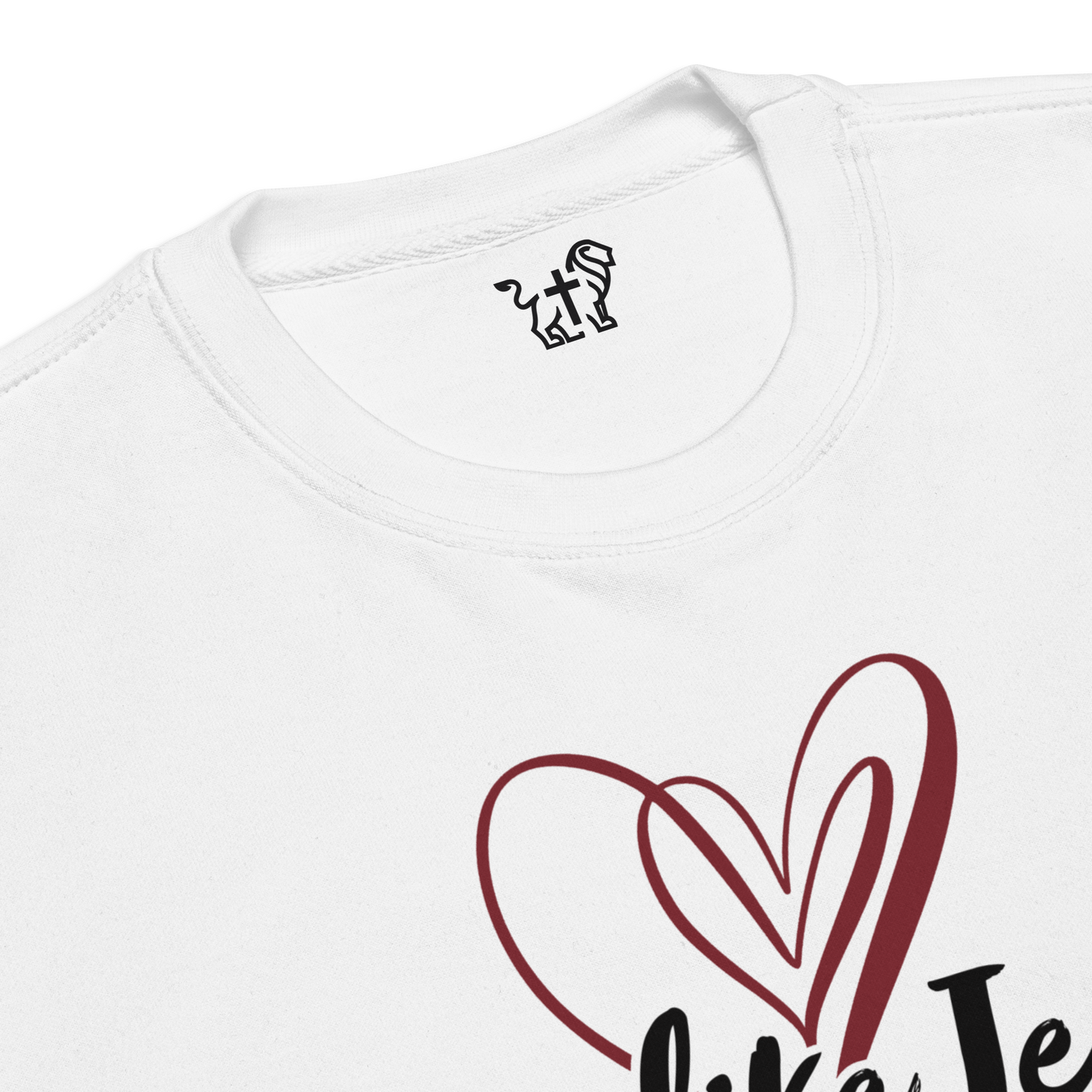 Justified In Christ Love like Jesus Crewneck Sweatshirt | John 15:12 Christian Apparel