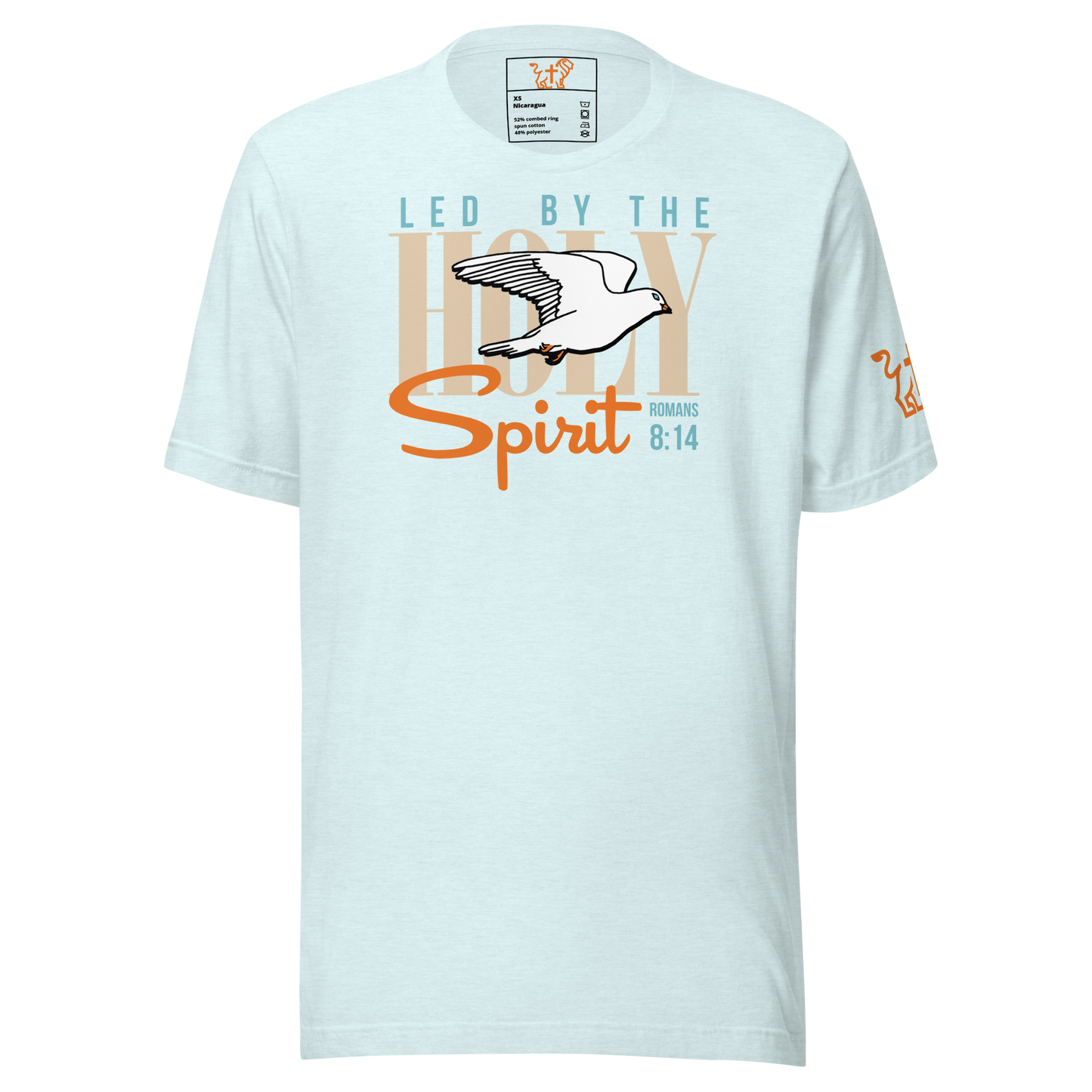 Justified In Christ Led by the Holy Spirit Blue T-Shirt | Galatians 5:18 Christian Tee