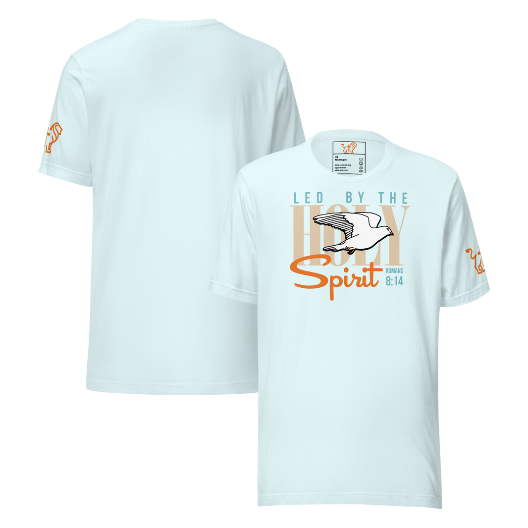 Justified In Christ Led by the Holy Spirit Blue T-Shirt | Galatians 5:18 Christian Tee