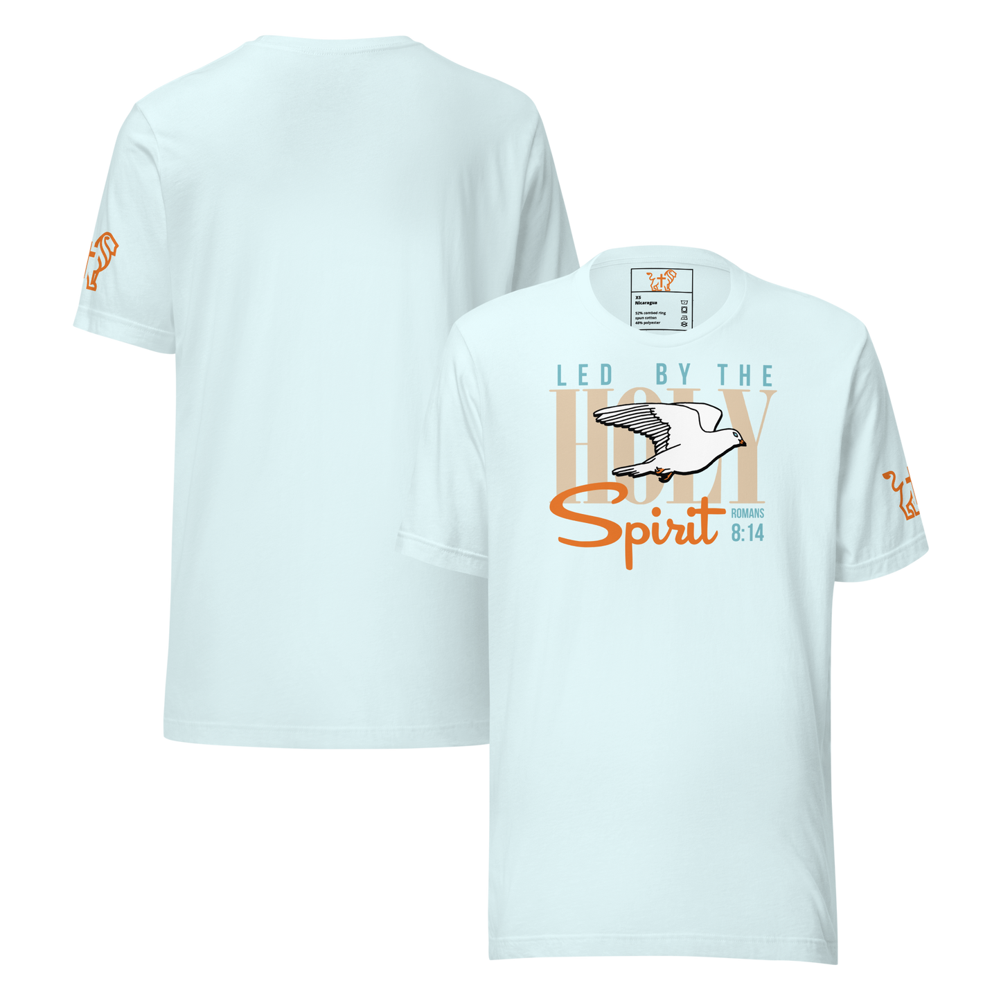 Justified In Christ Led by the Holy Spirit Blue T-Shirt | Galatians 5:18 Christian Tee