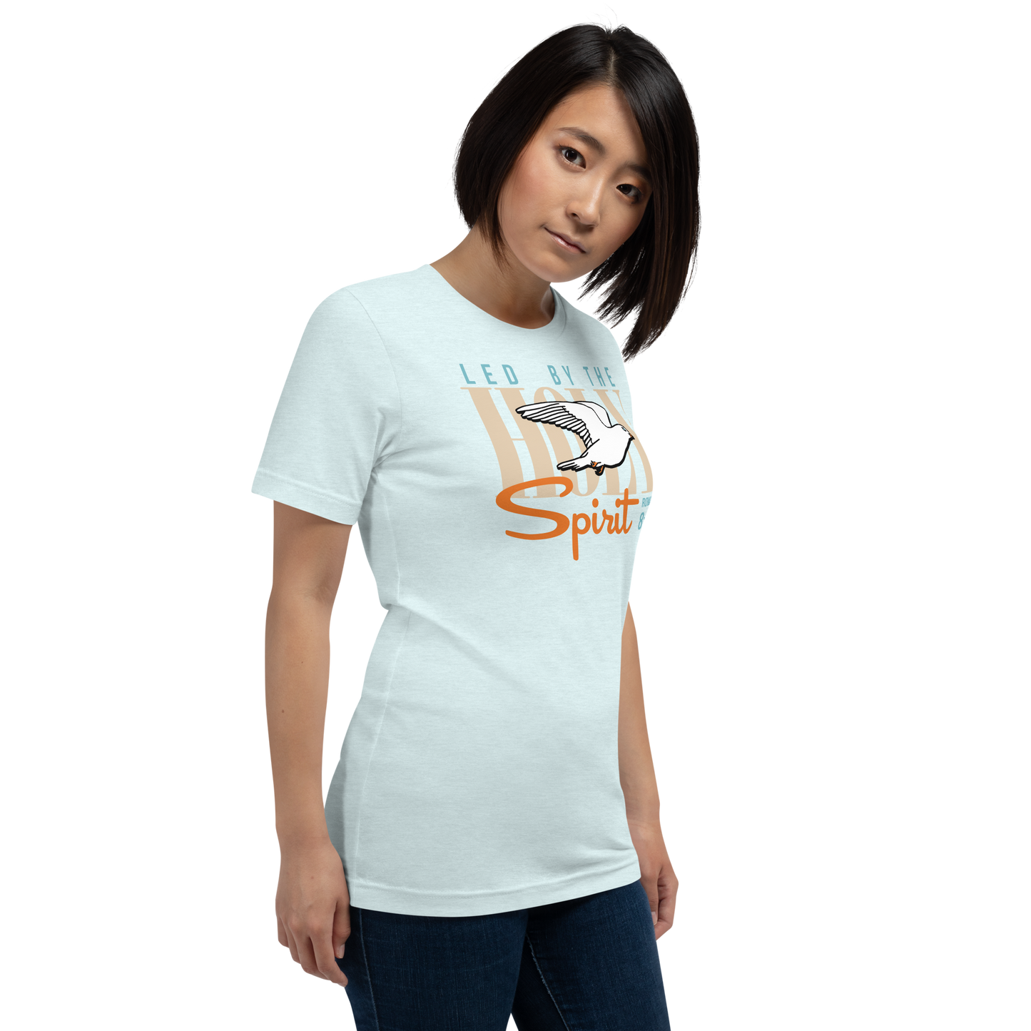 Justified In Christ Led by the Holy Spirit Blue T-Shirt | Galatians 5:18 Christian Tee