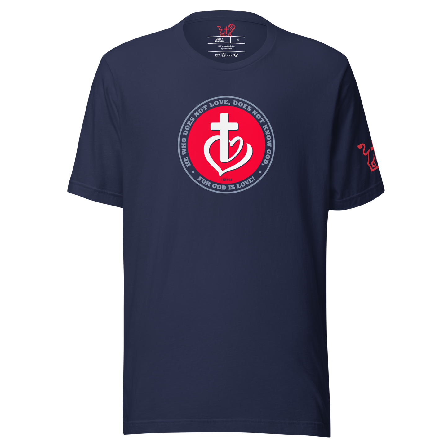 Justified In Christ God is Love T-Shirt | 1 John 4:8 Christian Tee