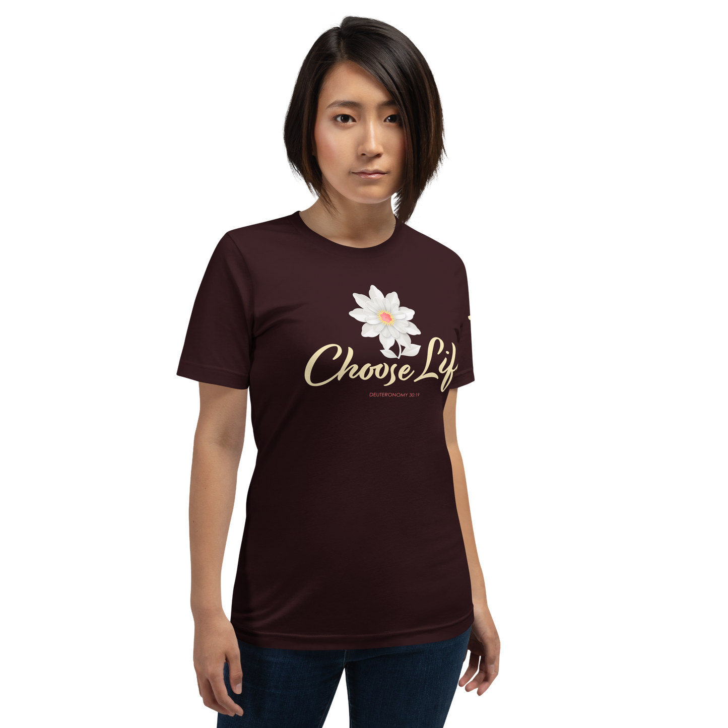 Justified In Christ Choose Life T-Shirt | Deuteronomy 30:19 Christian Tee
