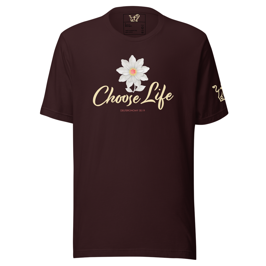 Justified In Christ Choose Life T-Shirt | Deuteronomy 30:19 Christian Tee