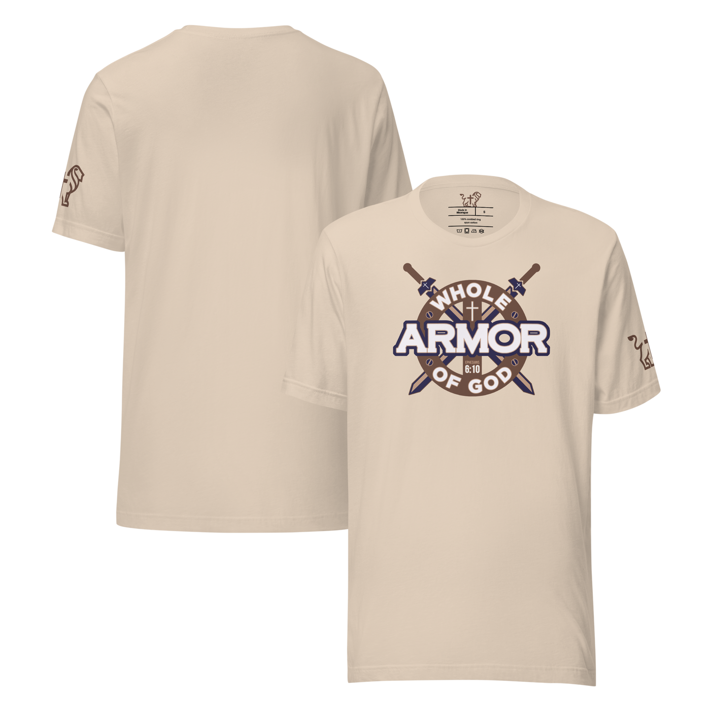 Justified In Christ Whole Armor of God T-Shirt | Ephesians 6:11 Christian Tee