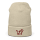 Justified In Christ Embroidered Beanie Tan | JIC Christian Winter Hat