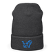 Justified In Christ Embroidered Beanie Heather Black | JIC Christian Winter Hat