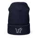 Justified In Christ Embroidered Beanie Navy | JIC Christian Winter Hat