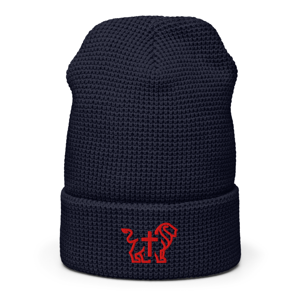 Justified In Christ Embroidered Beanie Navy Ii | JIC Christian Winter Hat