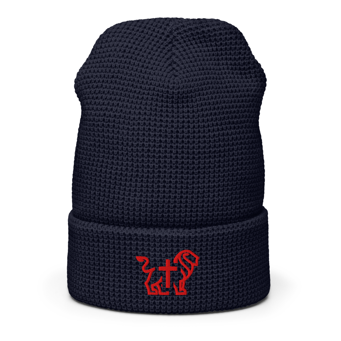 Justified In Christ Embroidered Beanie Navy Ii | JIC Christian Winter Hat