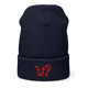 Justified In Christ Embroidered Beanie Navy Ii | JIC Christian Winter Hat