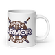 Justified In Christ Whole Armor of God Ceramic Mug | Ephesians 6:11 Christian Mug